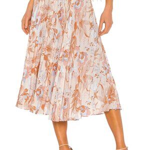 Vince Marine Garden Pleated Skirt